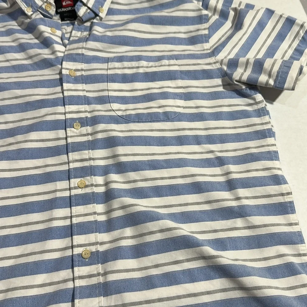 Quiksilver Men's Blue Striped Shirt - Picture 3 of 6